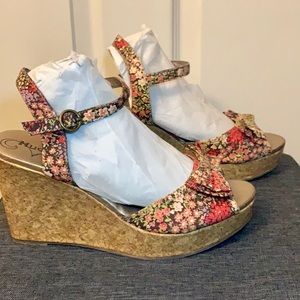 Mudd Open Toe Cork Wedges